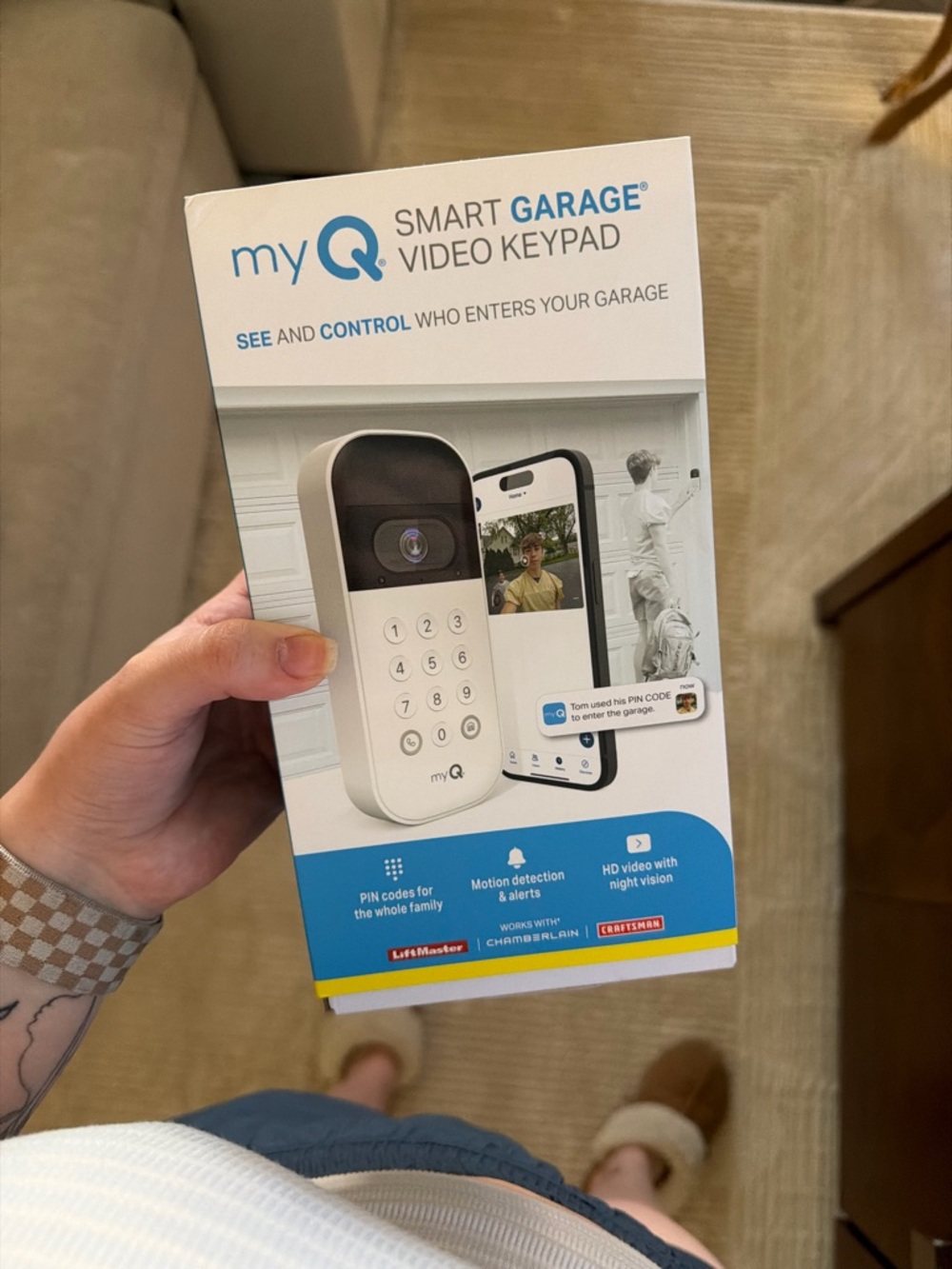 myQ Smart Garage Video Keypad - White